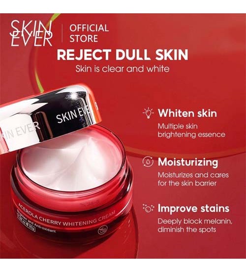 Skin Ever Acerola Cherry Face Cream Fade Dark Spots Face Whitening Moisturizing Cream